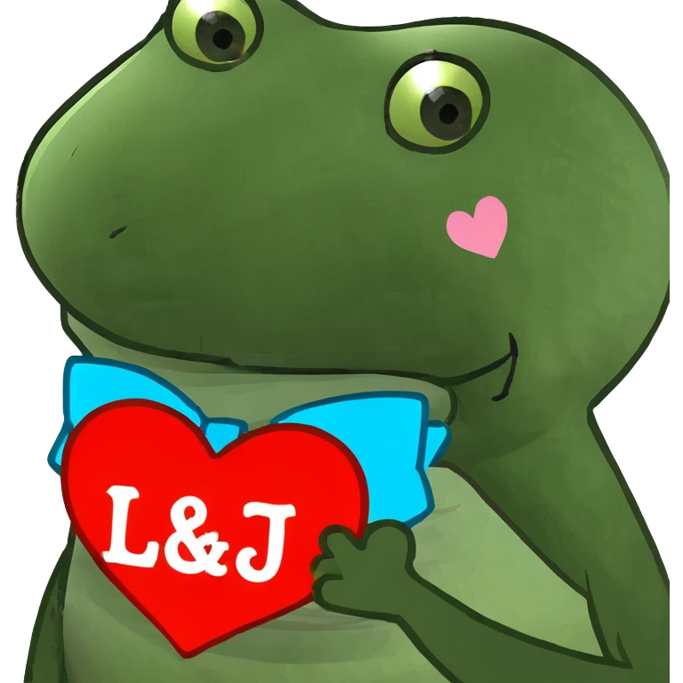 letter L and letter J in a love heart emoji