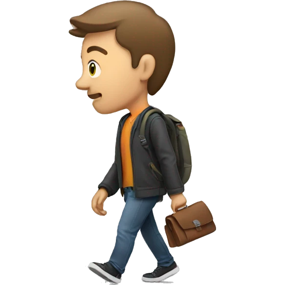 guy walking looking at his watch emoji