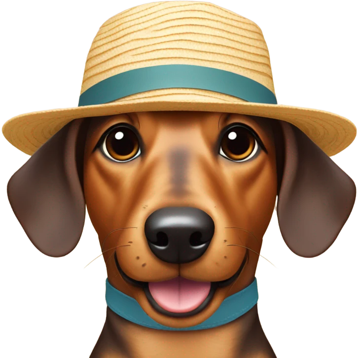 sausage dog with a sun hat  emoji