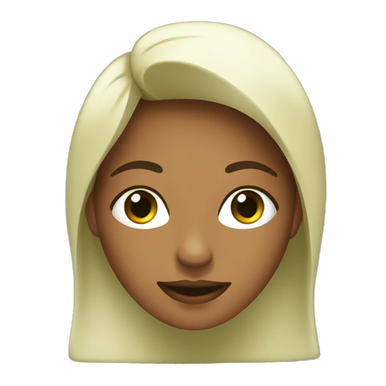 mujer con ojos verdes y pelo café  emoji