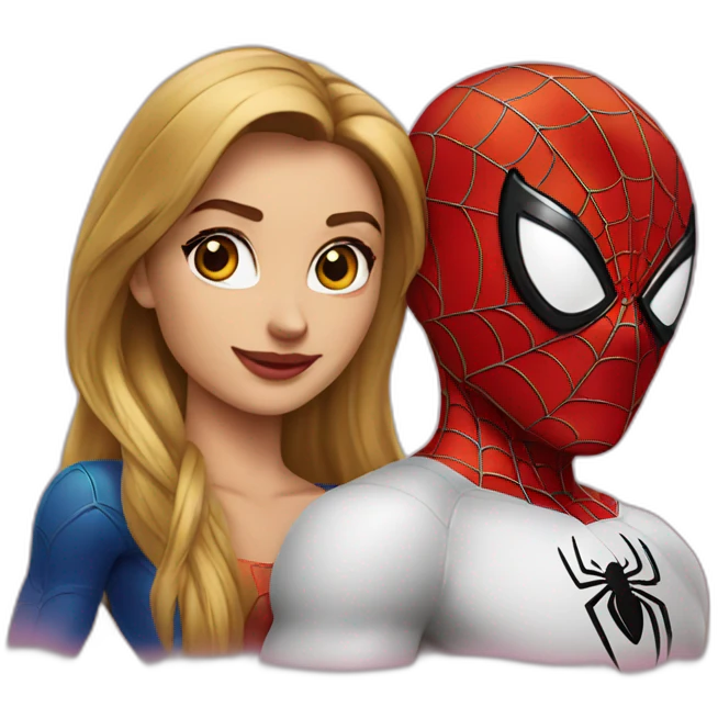 Spiderman femme avec Spiderman homme emoji