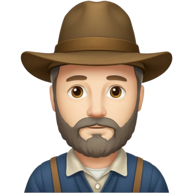 Puritan farmer male middle age with beard emoji
