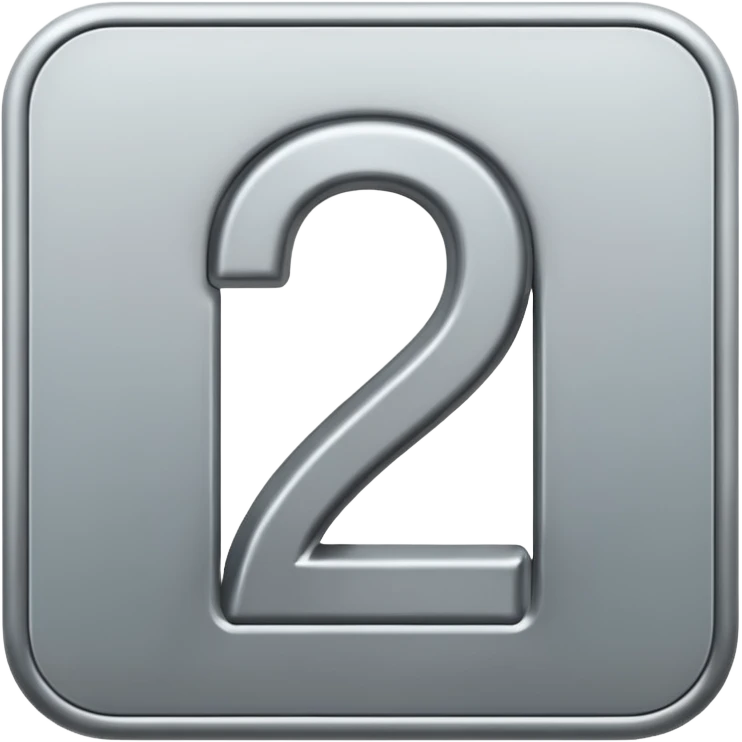 the number "2" all grey emoji
