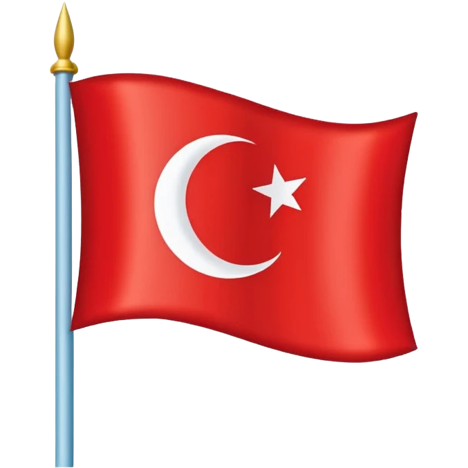 Turkish flag in light blue emoji