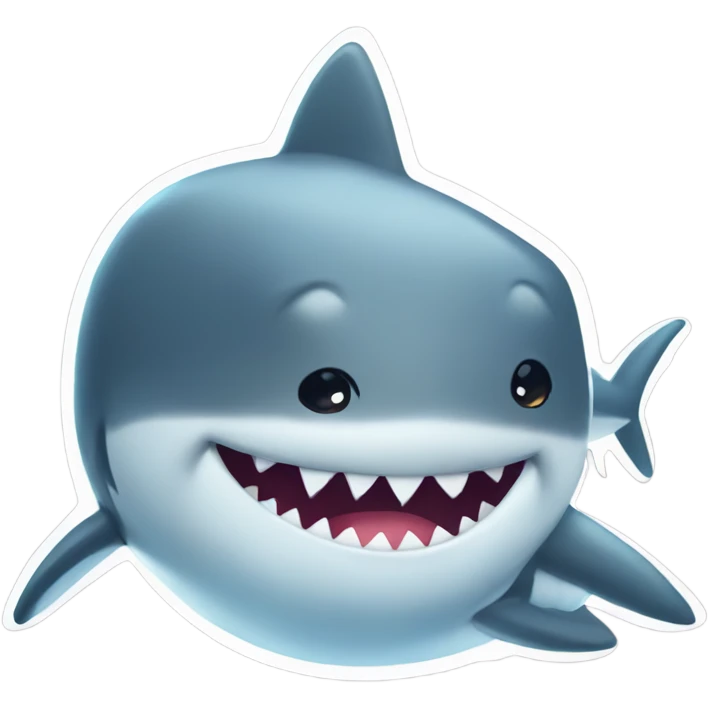 happy chubby chibi shark emoji
