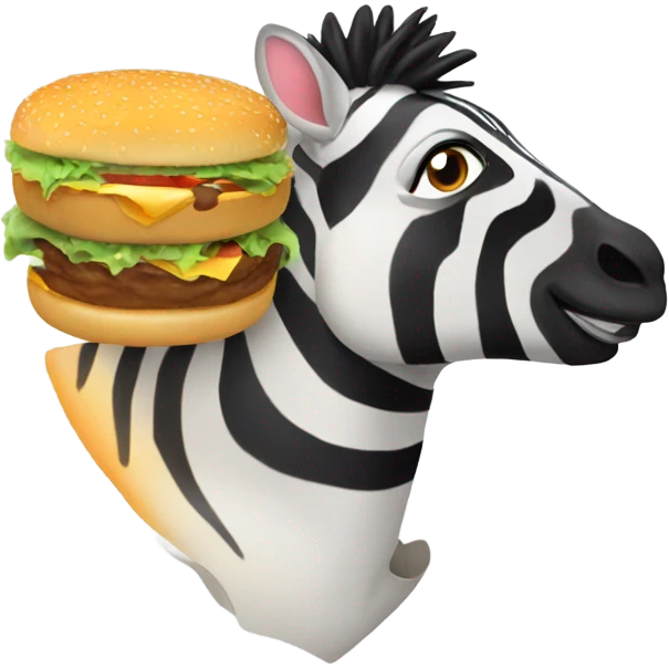 Zebra eating burger  emoji
