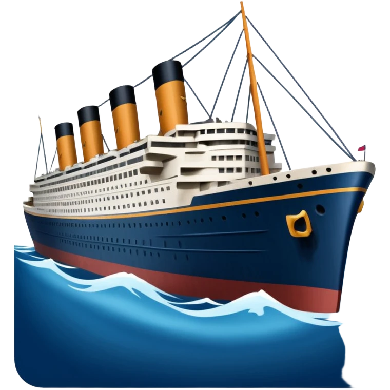 Make the Titanic sinking in the front In splits In the middle emoji