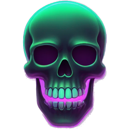 neon glowing skull emoji