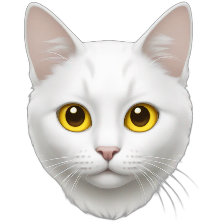 White cat with yellow eyes  emoji