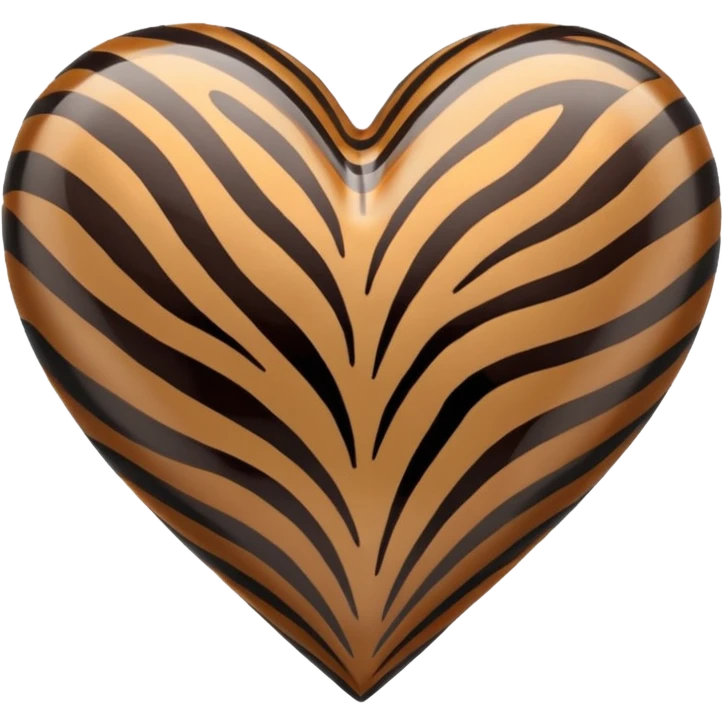 Gray Brown satin heart like zebra style emoji