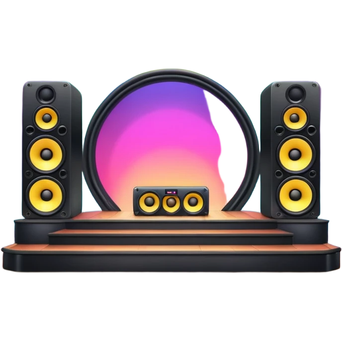 concert stage with colorful lights and huge speakers emoji