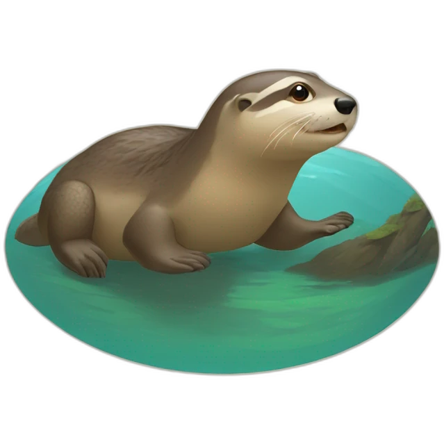 Loutre sur tortue emoji
