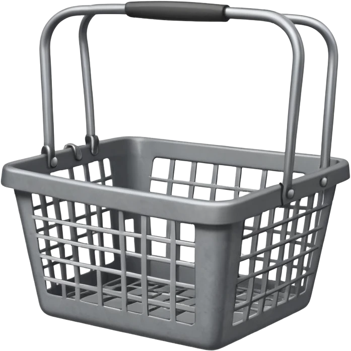 empty shopping basket metal gray emoji