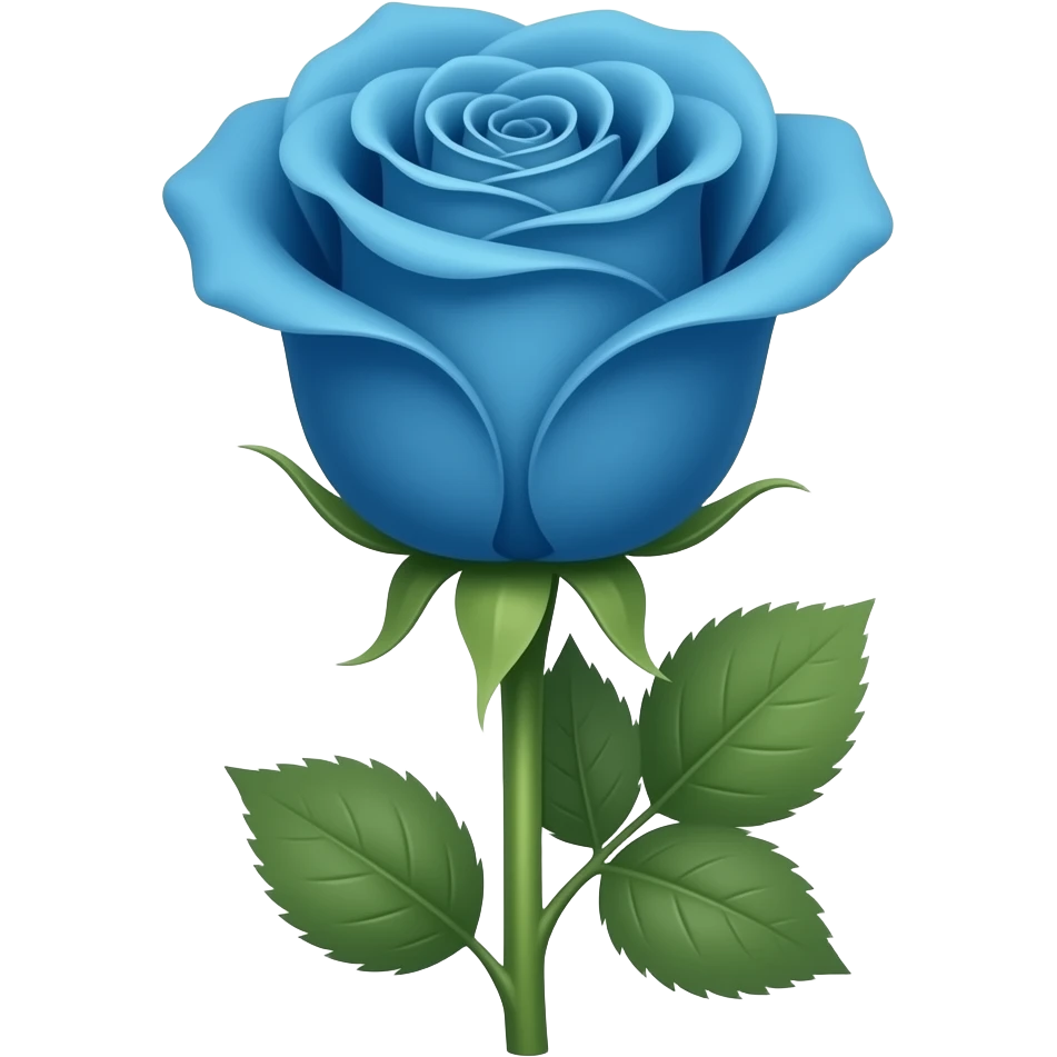 rose bleu avec tige emoji