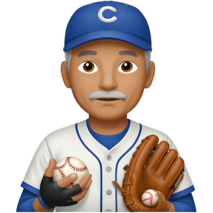 Older Baseball Coach with sports whistle and a baseball glove emoji
