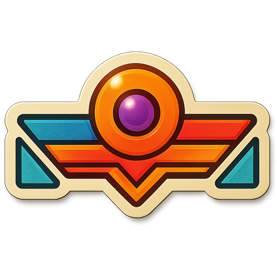 a geometric divider with a vintage design and bright colors emoji