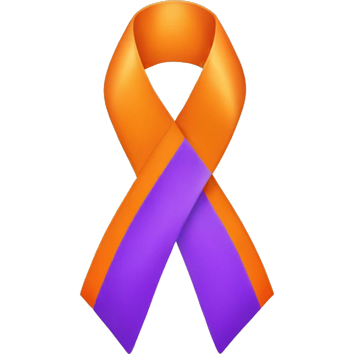 Orange and purple awareness ribbon emoji