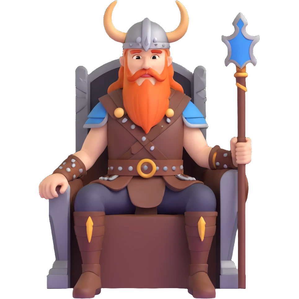 Viking warrior sitting on a throne emoji