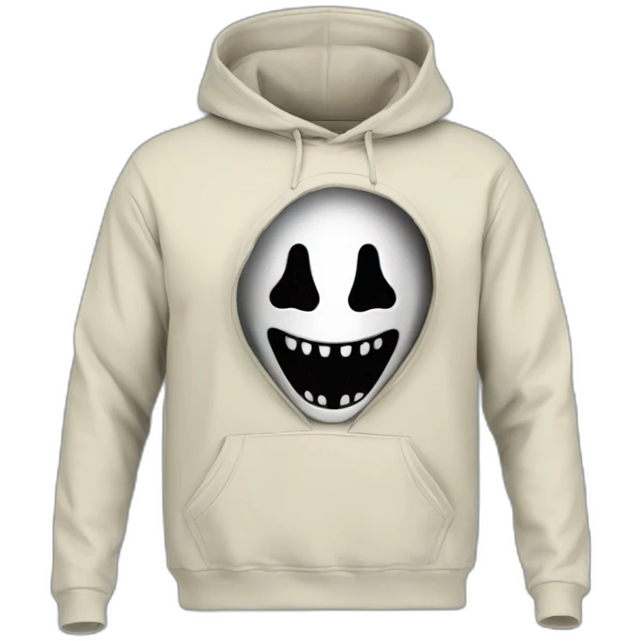 scream mask hoodie with computer emoji