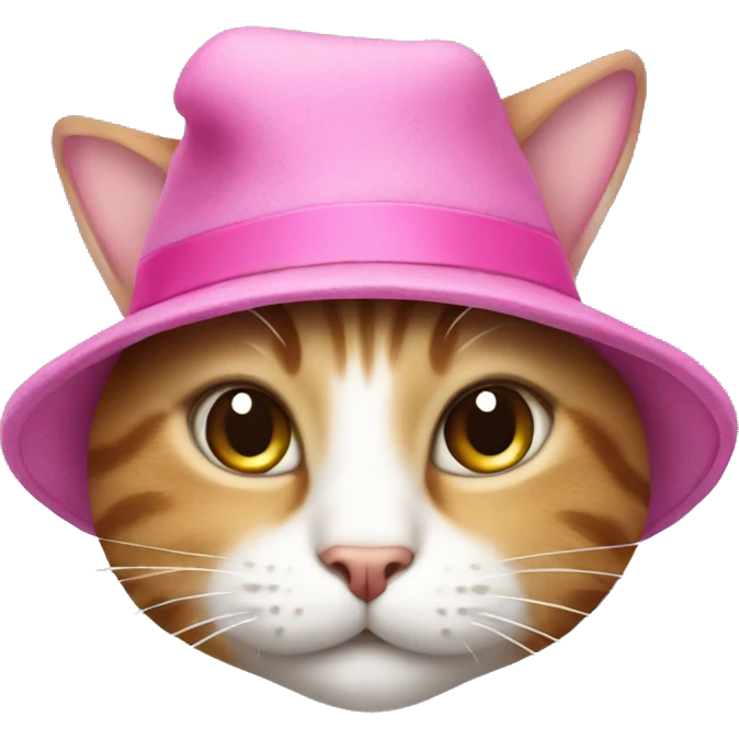 A cat with a pink hat emoji