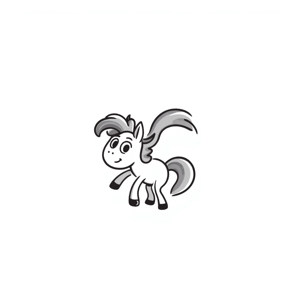eager pony with hair blowing in the wind emoji