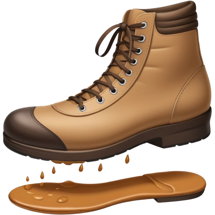 a full human leg with a sneakered foot pressing down on the ground. The shoe sole touches the floor, and directly beneath it a fresh shoe print is clearly visible. Rounded, glossy, smooth, soft shadows, white background.





 emoji