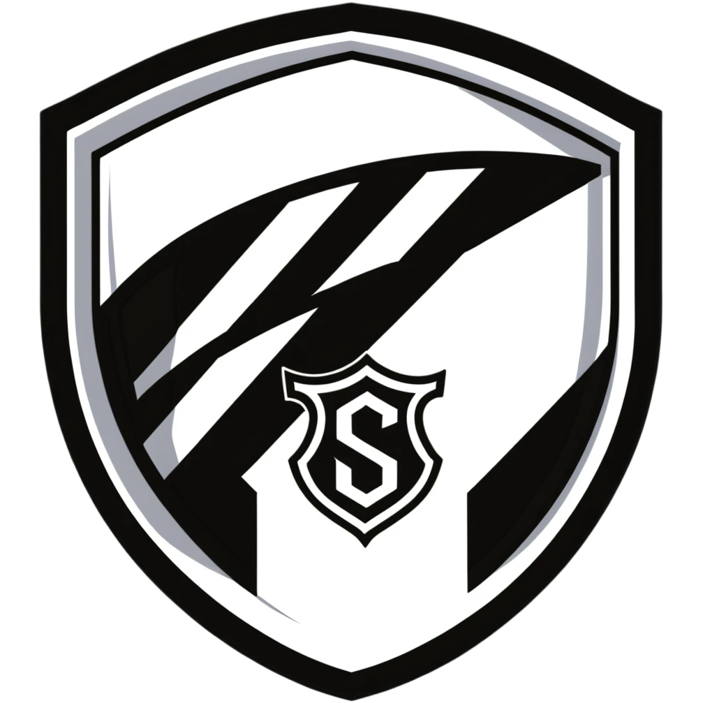 Football club SCO Angers logo, black and white striped shield, soccer emblem from France emoji