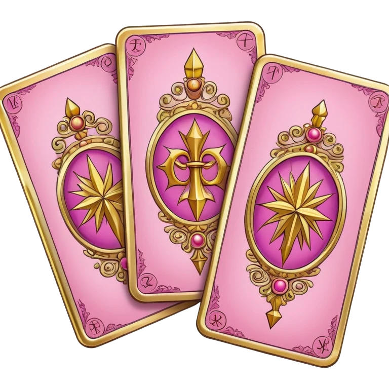 a hand of pink tarot cards emoji