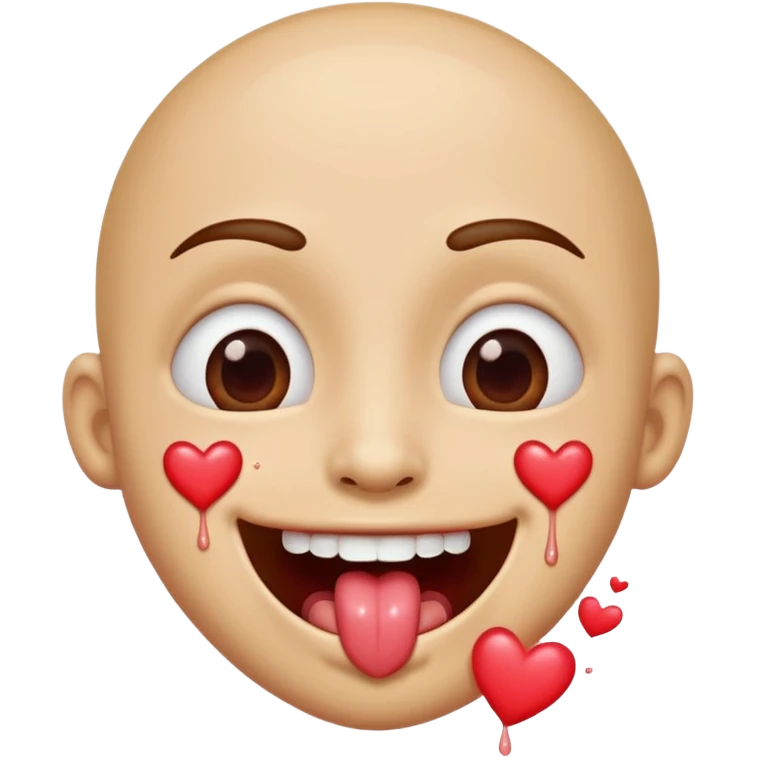 quelqu'un tres content avec des coeur a la place des yeux et de la salive qui coule de sa bouche emoji