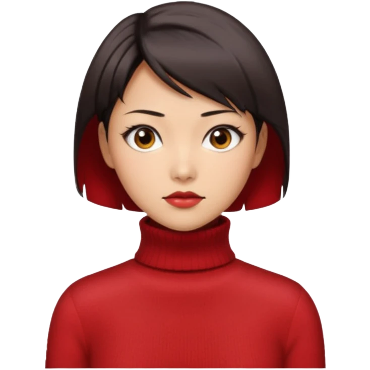 Ada Wong from resident evil 4 remake in red roll-neck sweater  emoji