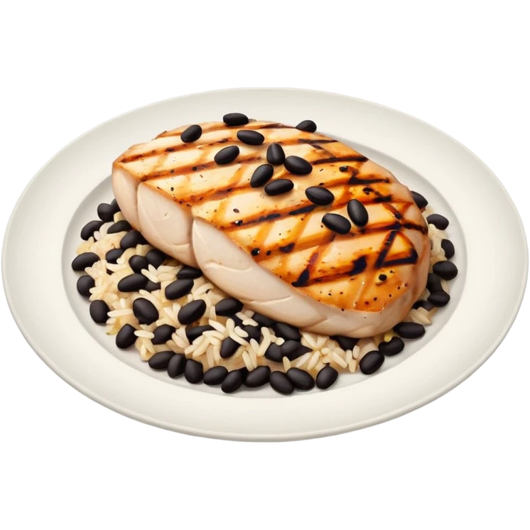 Rice with beans and chicken breast  emoji