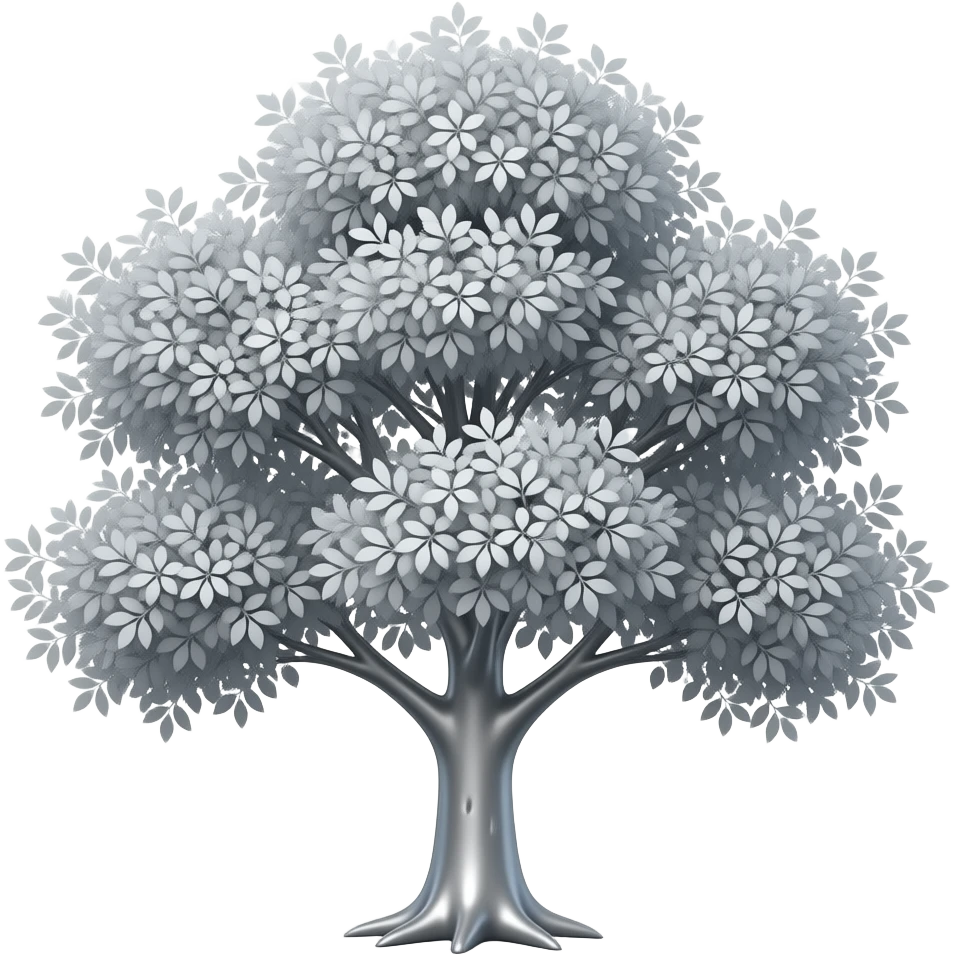 a silver tree emoji