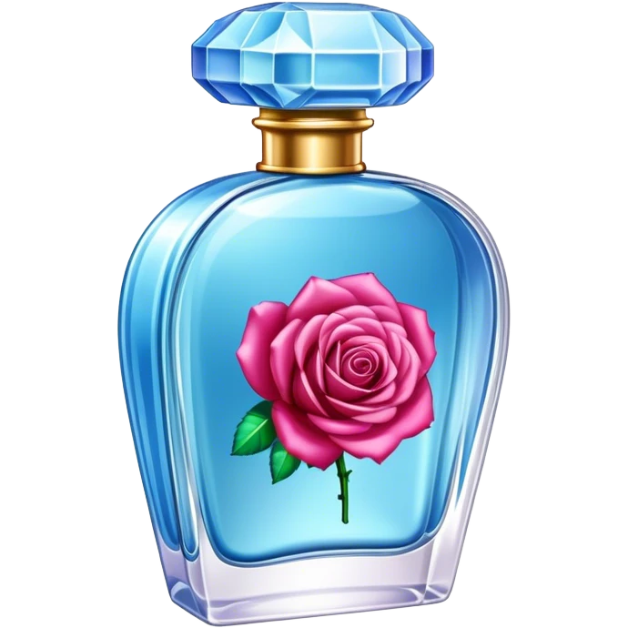 Sky blue green perfume and rose emoji