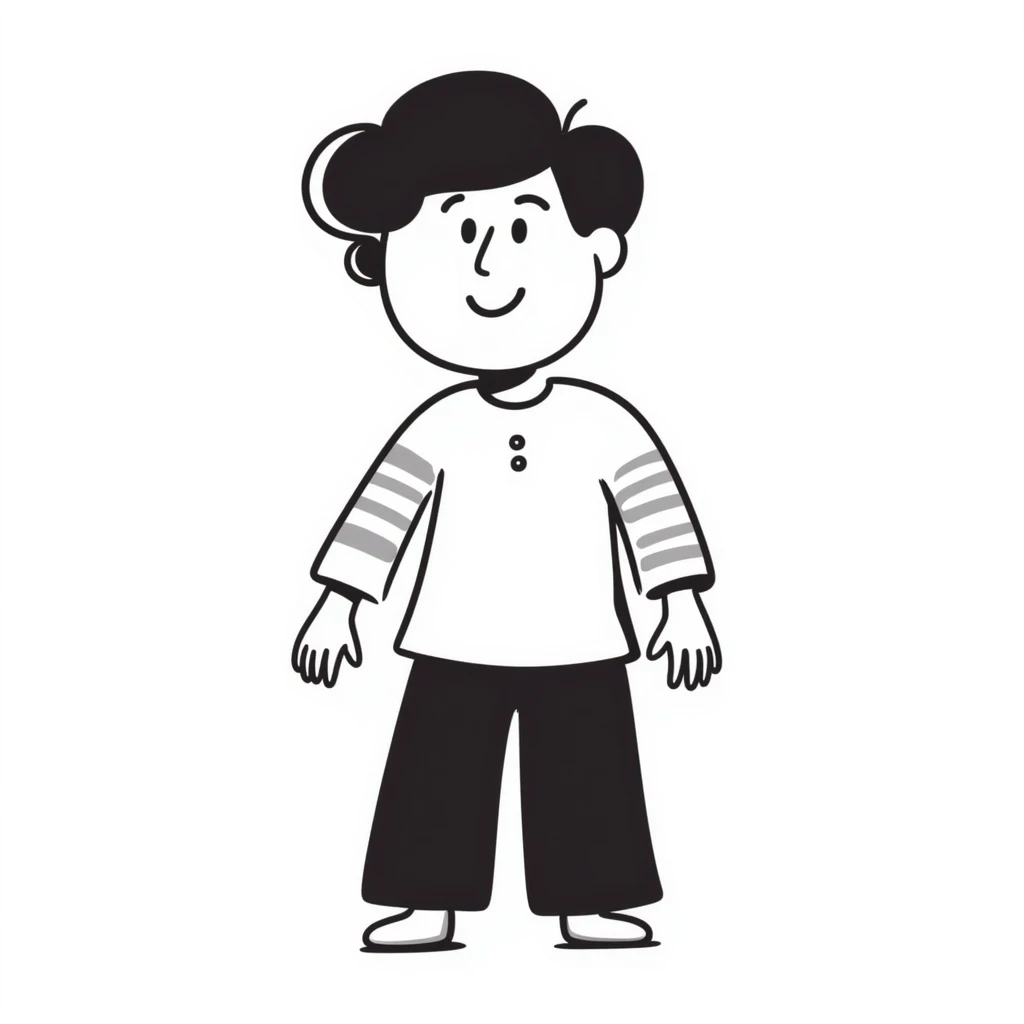 Hand-drawn Roblox character with classic square head emoji