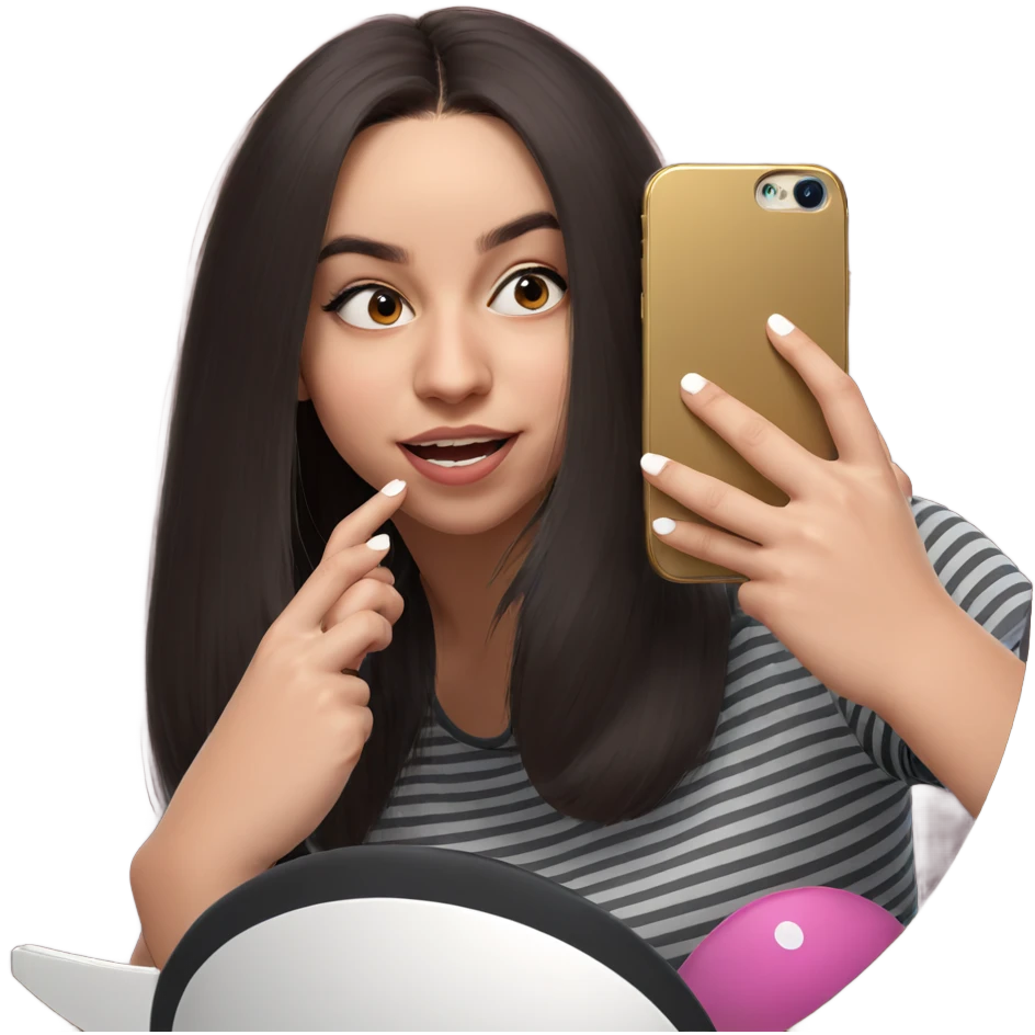 girl taking mirror selfie emoji