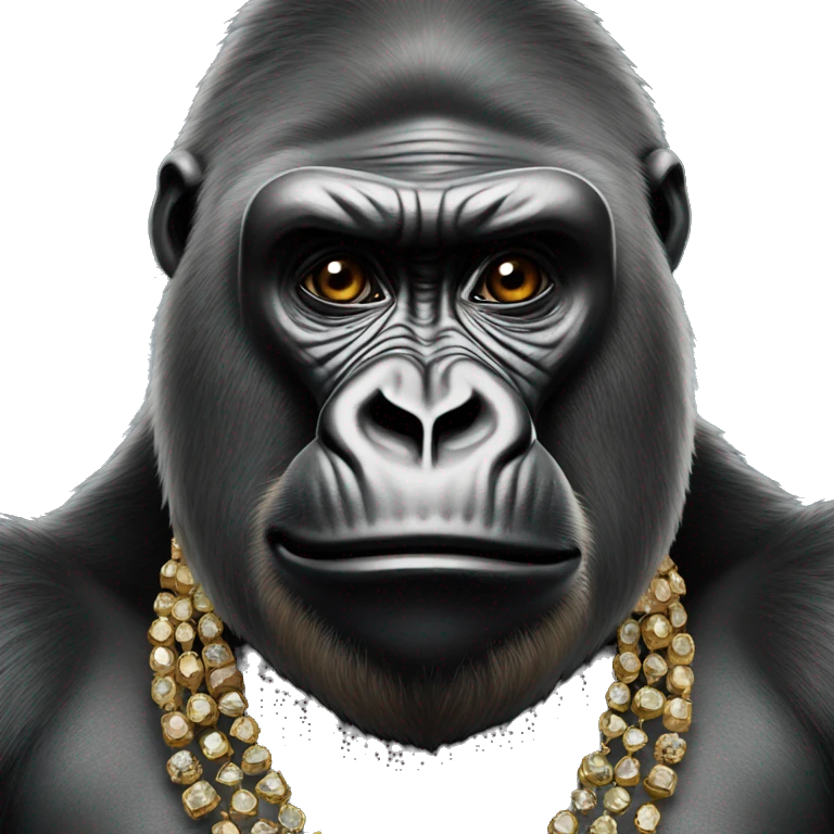 Gorilla with jewelry emoji