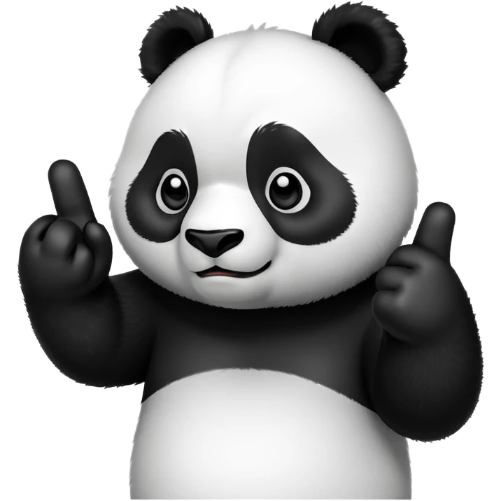 Panda giving middle finger emoji