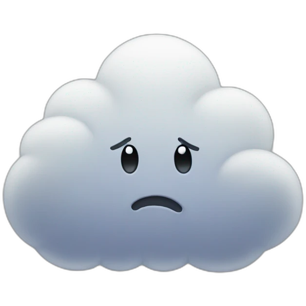 sad Cloud with eyes and hands praying emoji