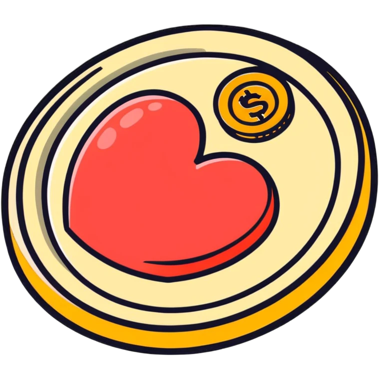 heart and coin emoji