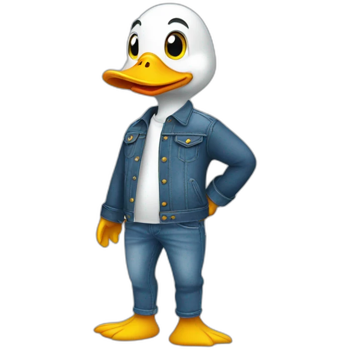 duck wearing jeans emoji