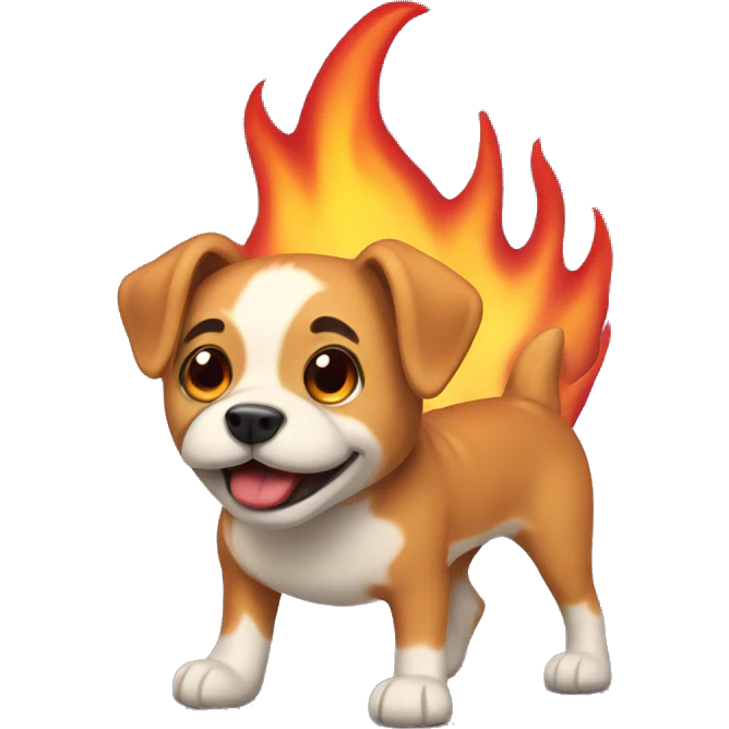 dog with flamma emoji