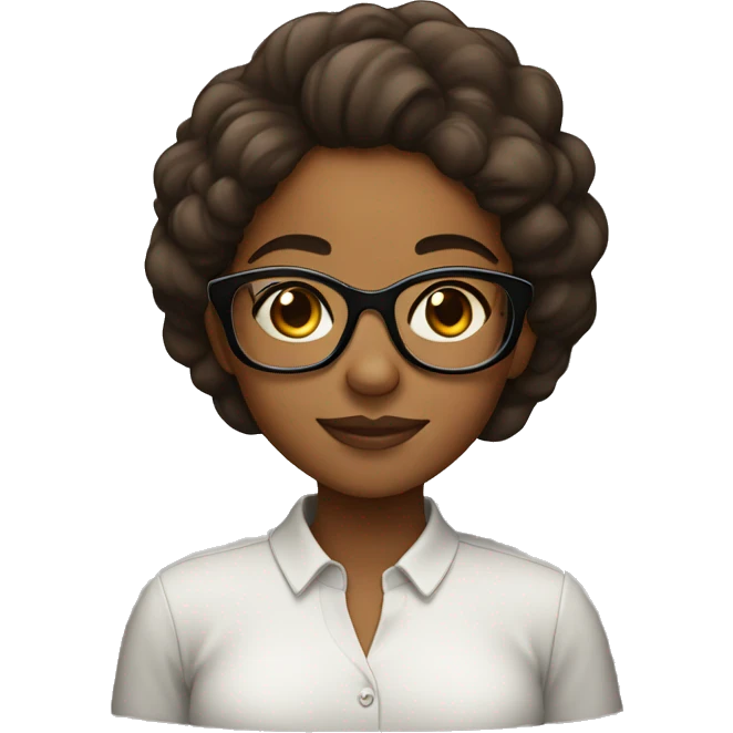 brownskin girl wearing glasses  emoji