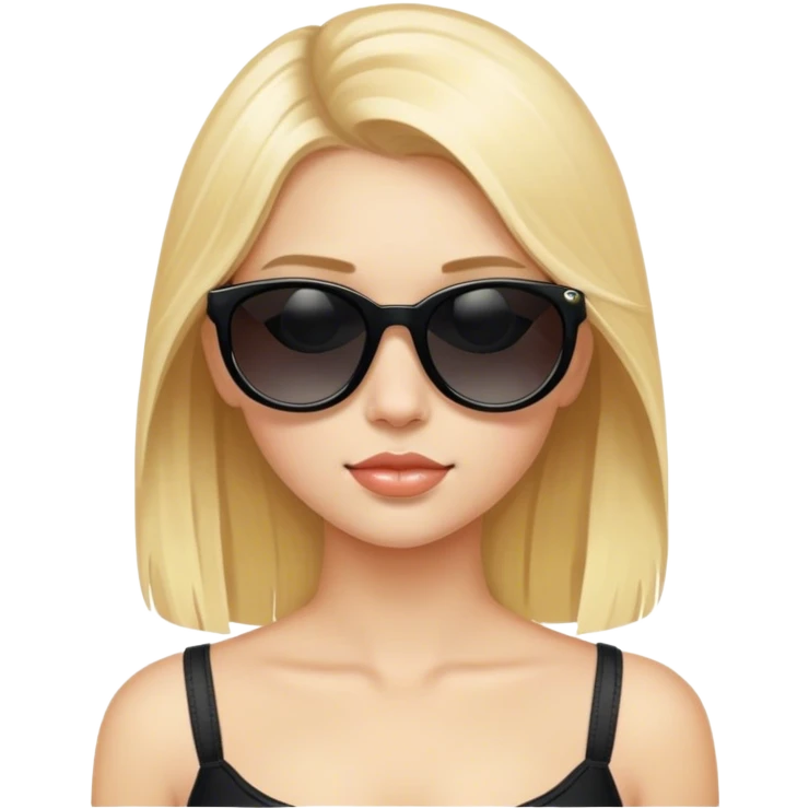 Blonde girl with black sunglasses emoji