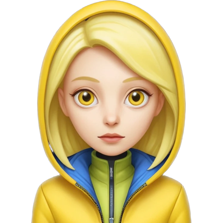 Lady Alien with yellow jacket, Half body. emoji