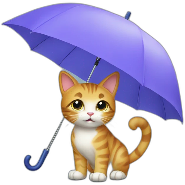 Cat bring umbrella emoji