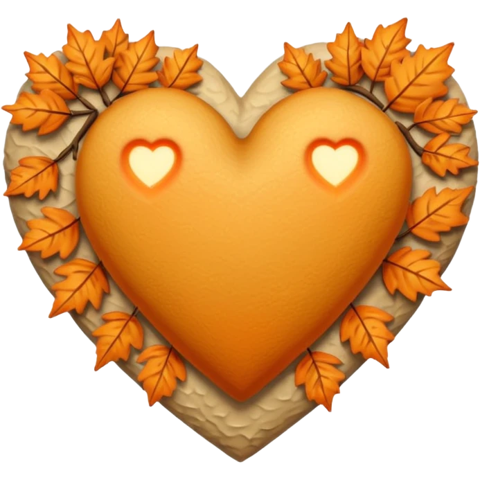 Beige Autumn heart emoji