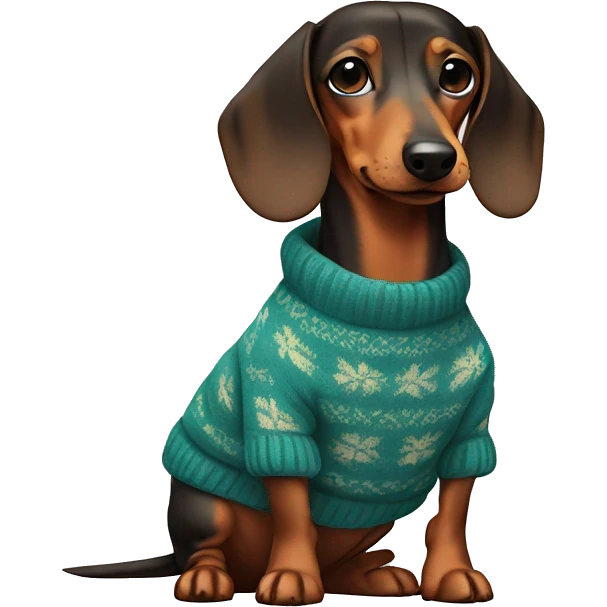 Dachshund in sweater  emoji
