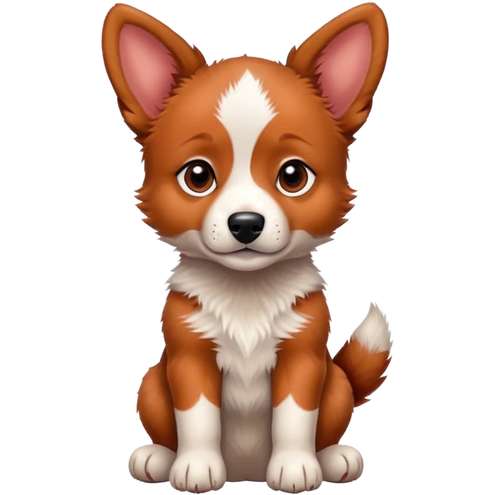 Red heeler puppy with paw raised emoji