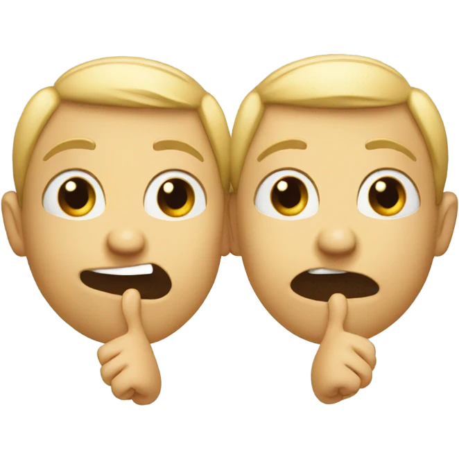 A emoji with cute eyes and two hands pointing at each other emoji