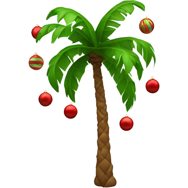 Palm tree with Christmas decorations emoji